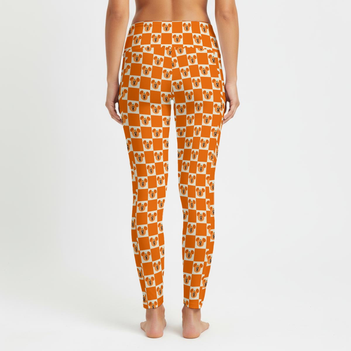 Preppy Pumpkin Women's High Waist Leggings With Side Pocket