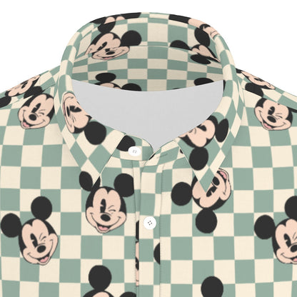 Checkered MM Men's Stretch Collar Polo Shirt