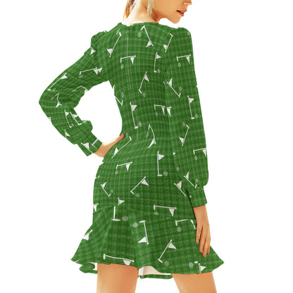 Golf Flag Women's Ruffle Hem Dress
