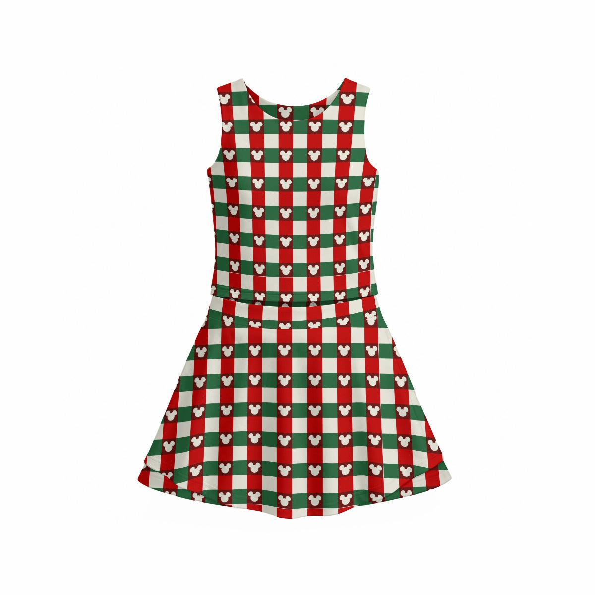 MM Christmas Plaid Girl's Sports Tank & Skort Set