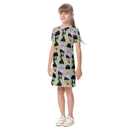 Villain Portrait Kid's Short Sleeve Dress