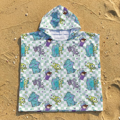 Monsters Kid's Hooded Towel Poncho
