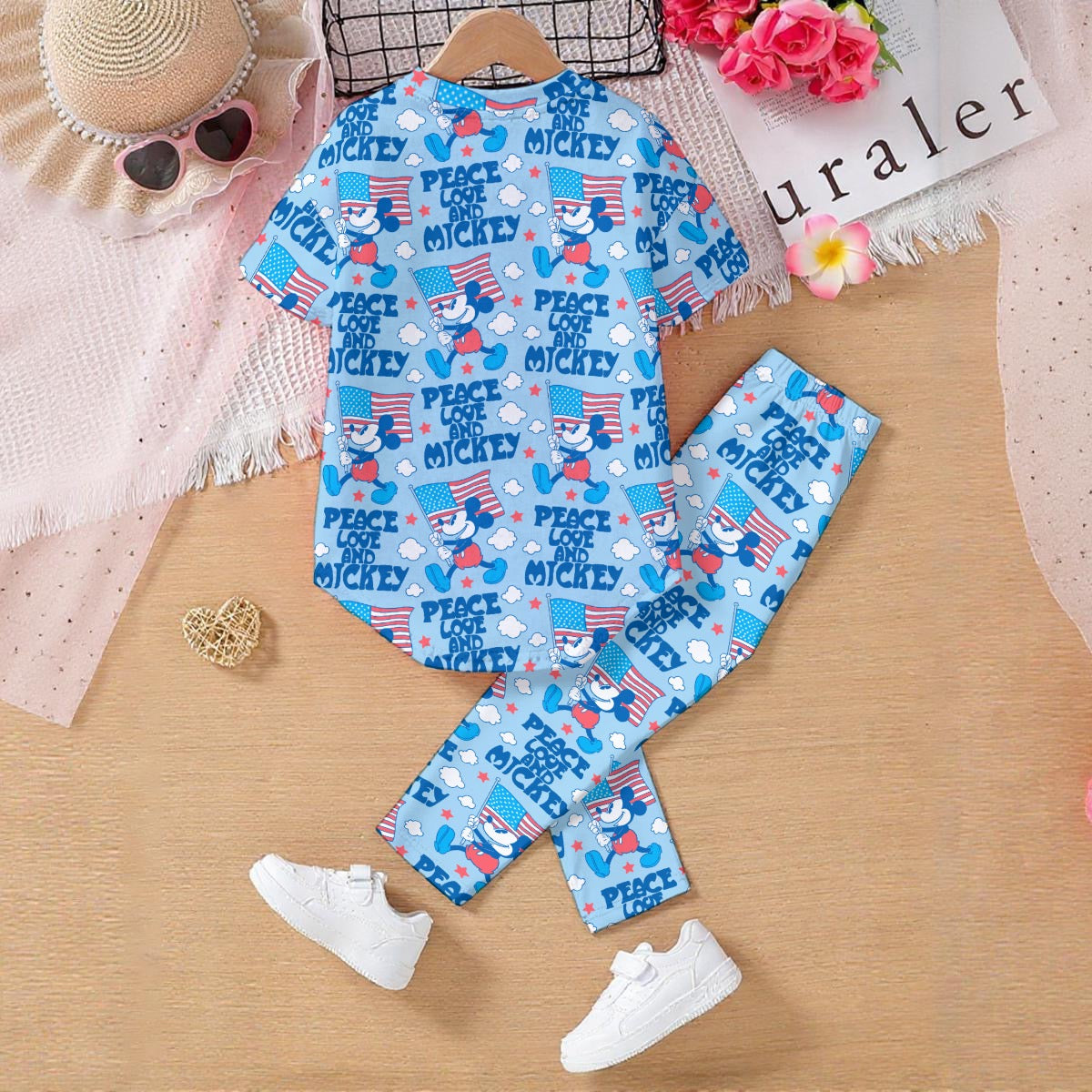 Patriotic MM [blue] Kids' Casual Top and Pants Set