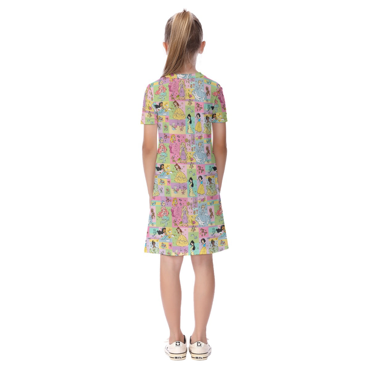 Princess Patchwork Kid's Short Sleeve Dress