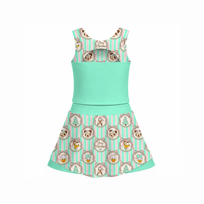 Merry Christmas & Friends Girl's Sports Tank & Skort Set