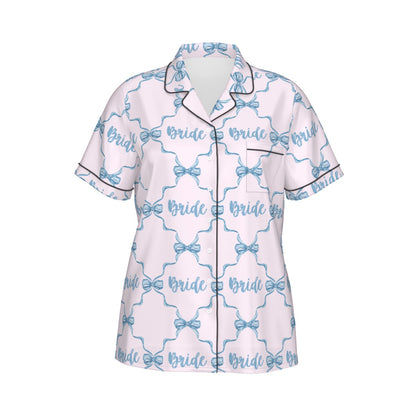 Bride [pink] Women's Pajama Set With Short Sleeve
