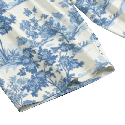 French Toile Women's T-shirt Set With Short Sleeve