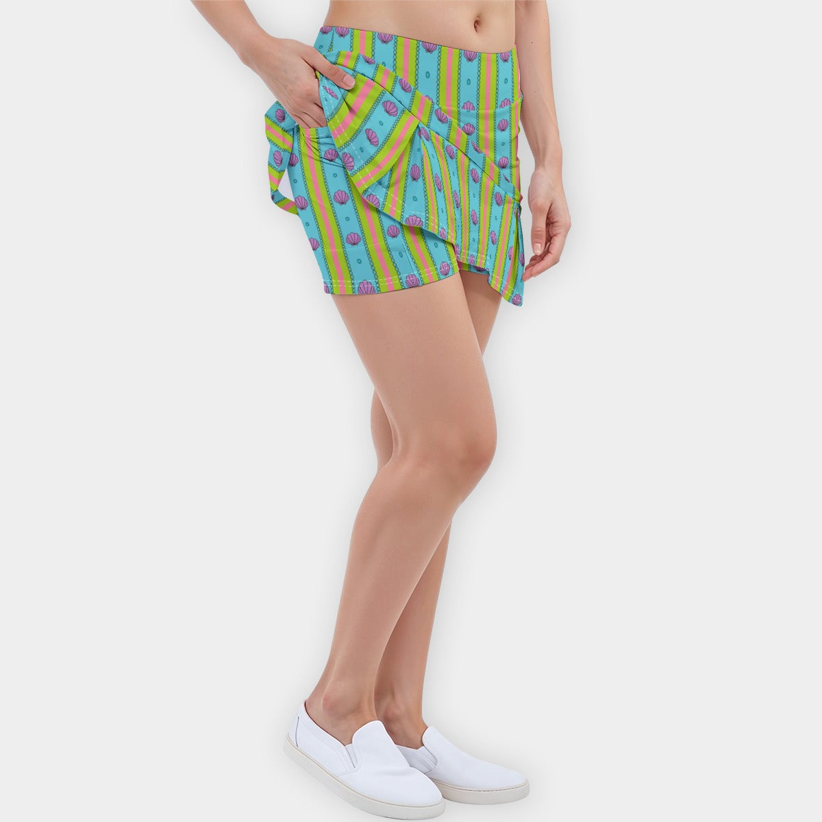 Mermaid Shells Women's  Active Skort With Inner Shorts