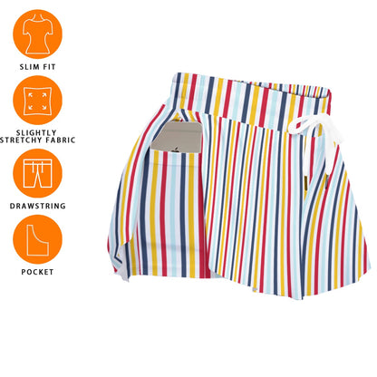 DCL Stripe Women's Sport Skorts With Pocket