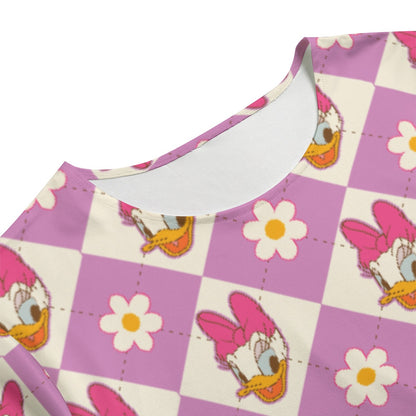 Daisy Check Women's T-shirt Set With Short Sleeve