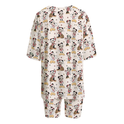 Santa Minnie Women's T-shirt Set With Short Sleeve