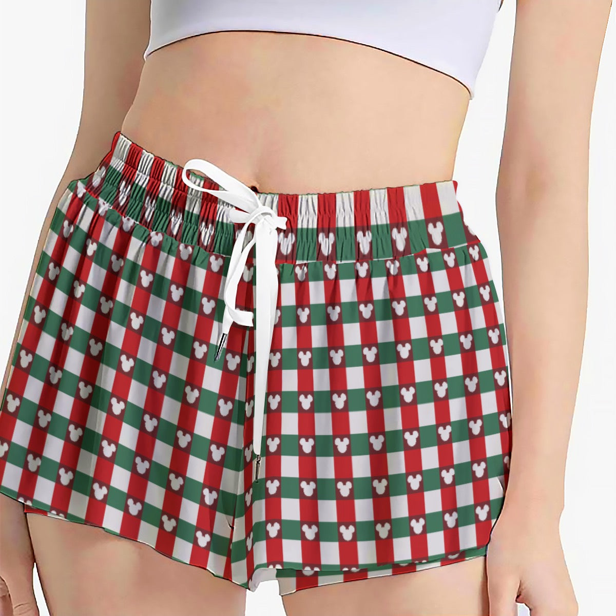 MM Christmas Plaid Women's Sport Skorts With Pocket