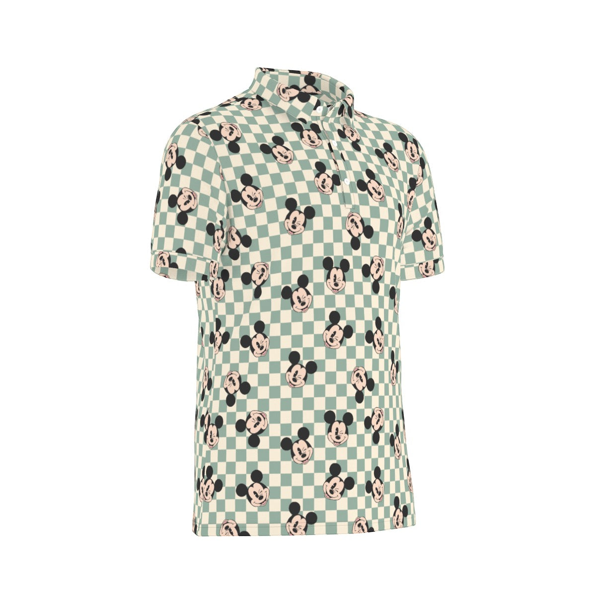 Checkered MM Men's Stretch Collar Polo Shirt