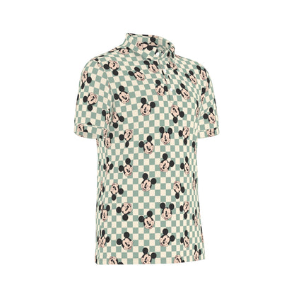Checkered MM Men's Stretch Collar Polo Shirt