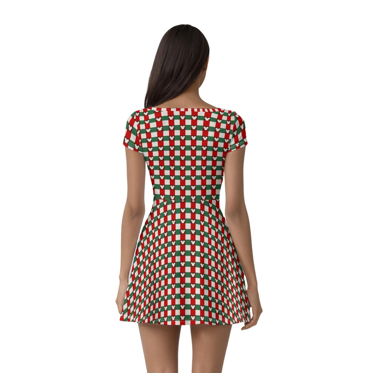 MM Christmas Plaid Women’s Athletic Dress With Built‑In Shorts