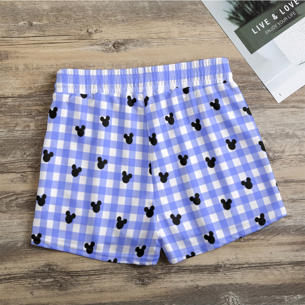 Bright Blue Gingham Women's Casual Shorts