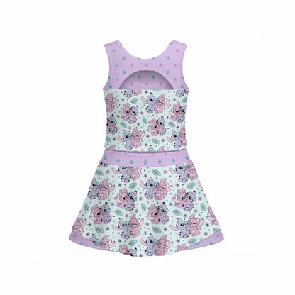 Alien Friends Girl's Sleeveless Sports Tank & Skort Set