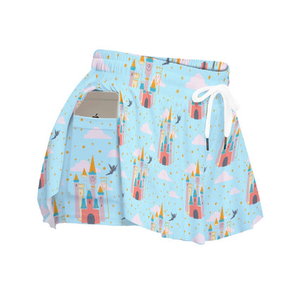 Tink Blue Women's Sport Skorts With Pocket
