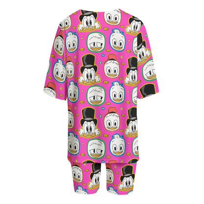 Pink Duck Fam Women's T-shirt Set With Short Sleeve