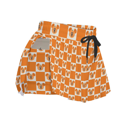 Pumpkin MM Check Women's Sport Skorts With Pocket