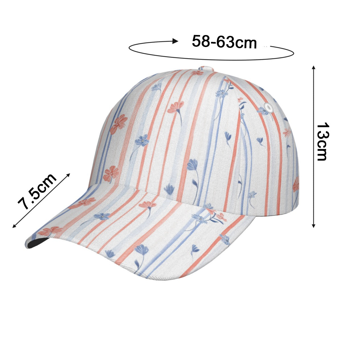 Patriotic Floral Stripe Cap