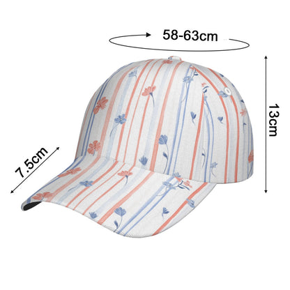Patriotic Floral Stripe Cap