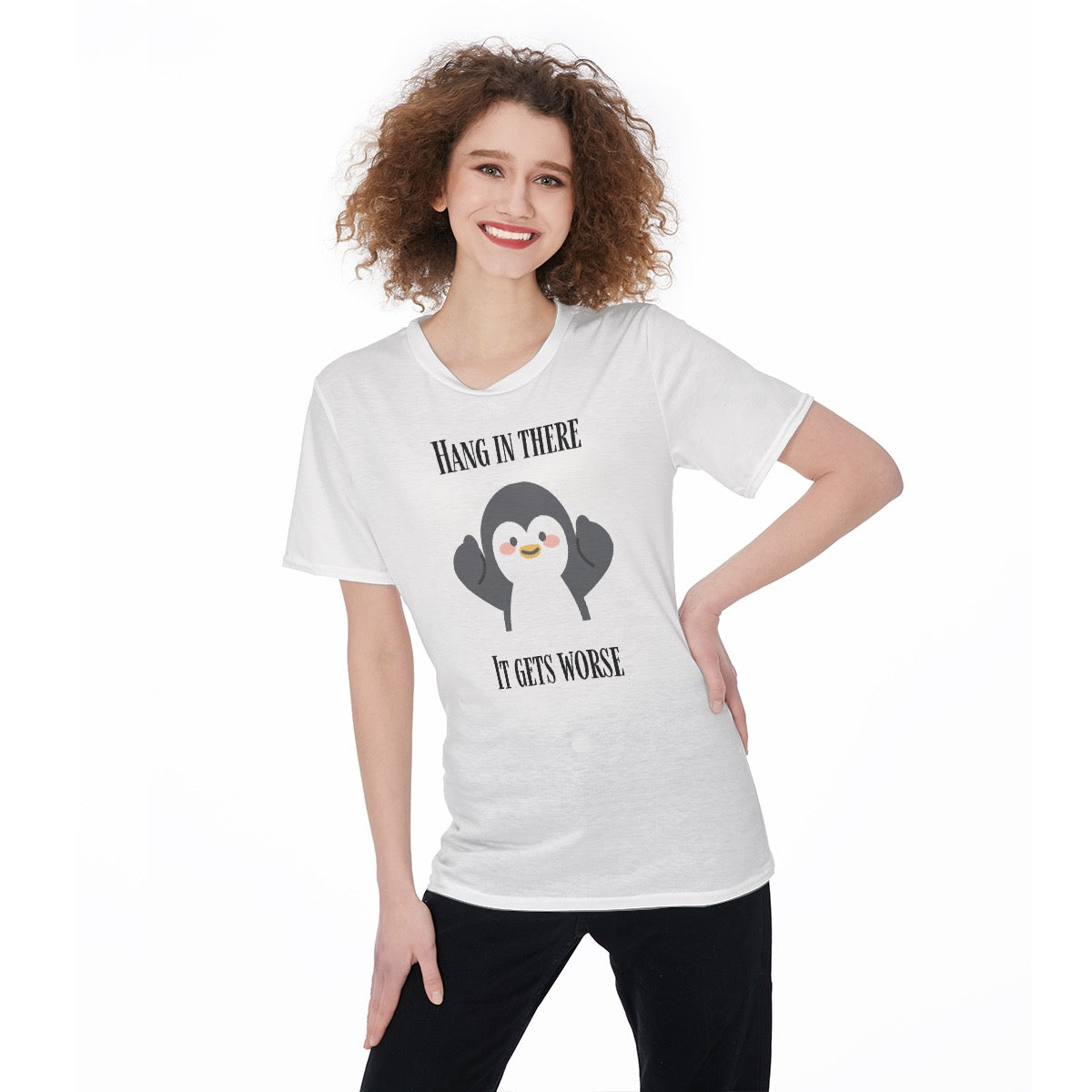 Hang in There Women's O-Neck T-Shirt|180 GSM Jersey