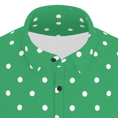 Green Dots Men's Stretch Collar Polo Shirt