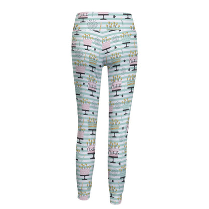 Striped Birthday Cake Women's Yoga Pants