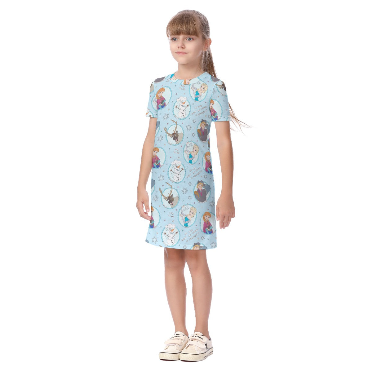 Blue Sisters & Friends Kid's Short Sleeve Dress