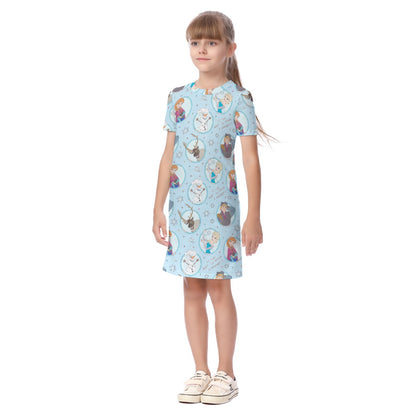Blue Sisters & Friends Kid's Short Sleeve Dress