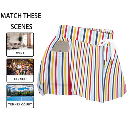 DCL Stripe Women's Sport Skorts With Pocket