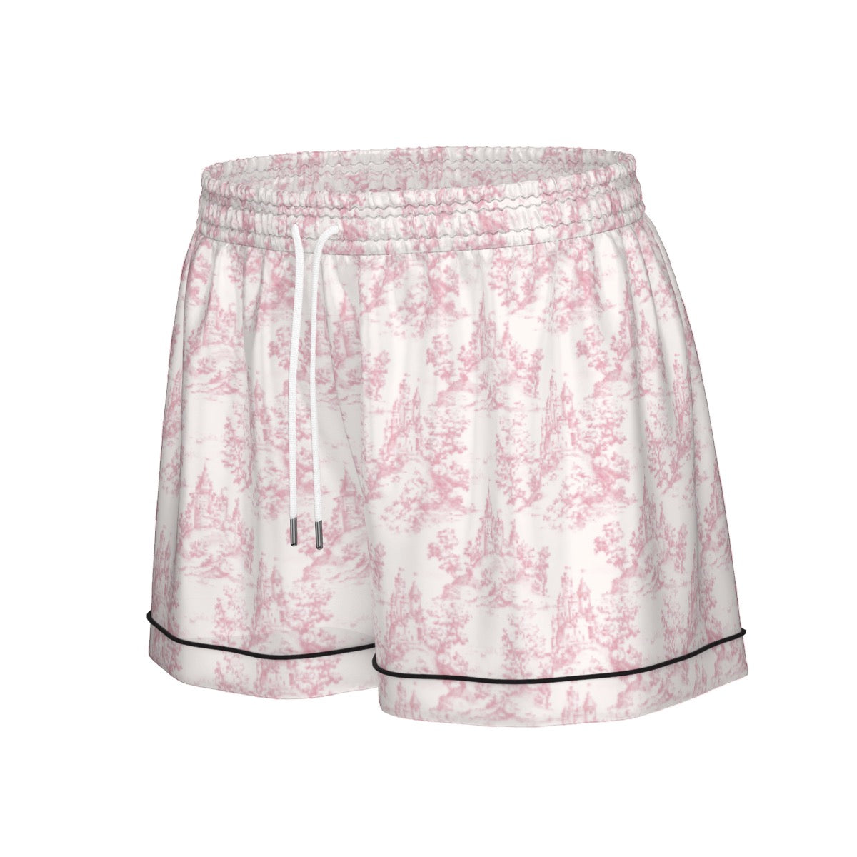 Castle Toile Women's Pajama Set With Short Sleeve