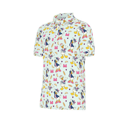 Parisian Ducks Men's Stretch Collar Polo Shirt