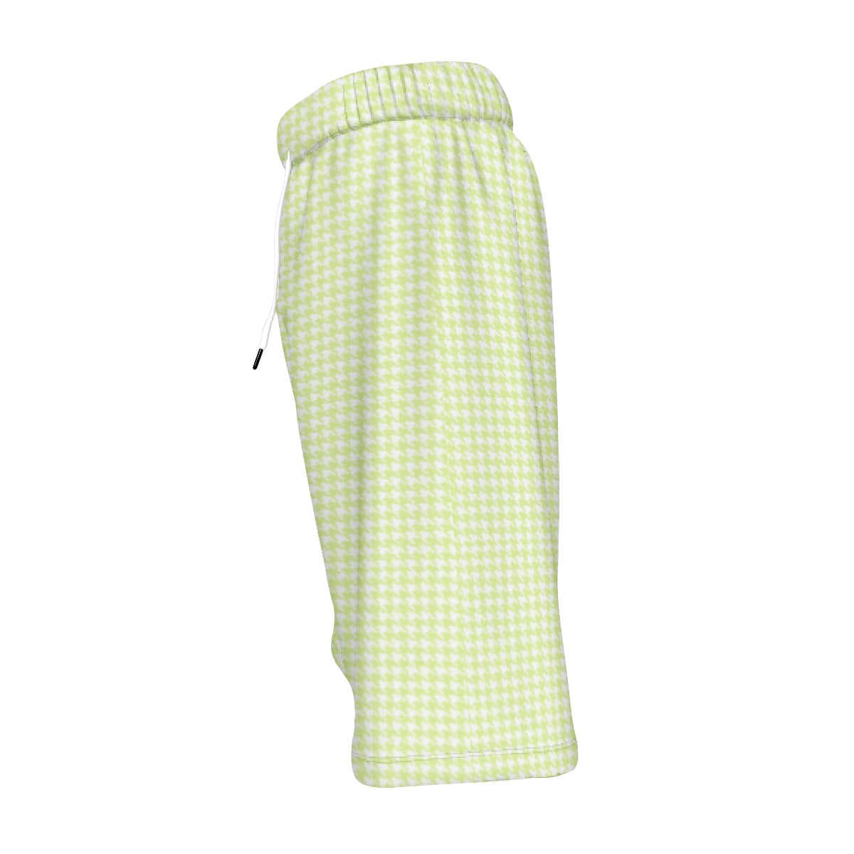 Grandmillenial Green Houndstooth Men‘s Beach Shorts With Lining