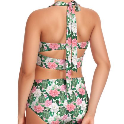 Masterful Women's Swimsuit Set With Halter