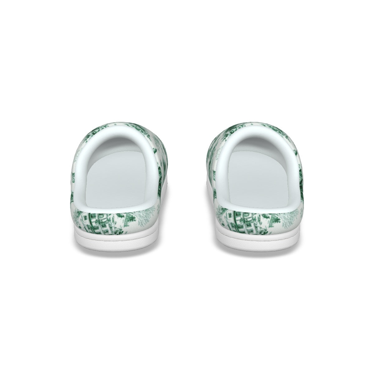 Green Christmas Toile Women's Plush Slippers