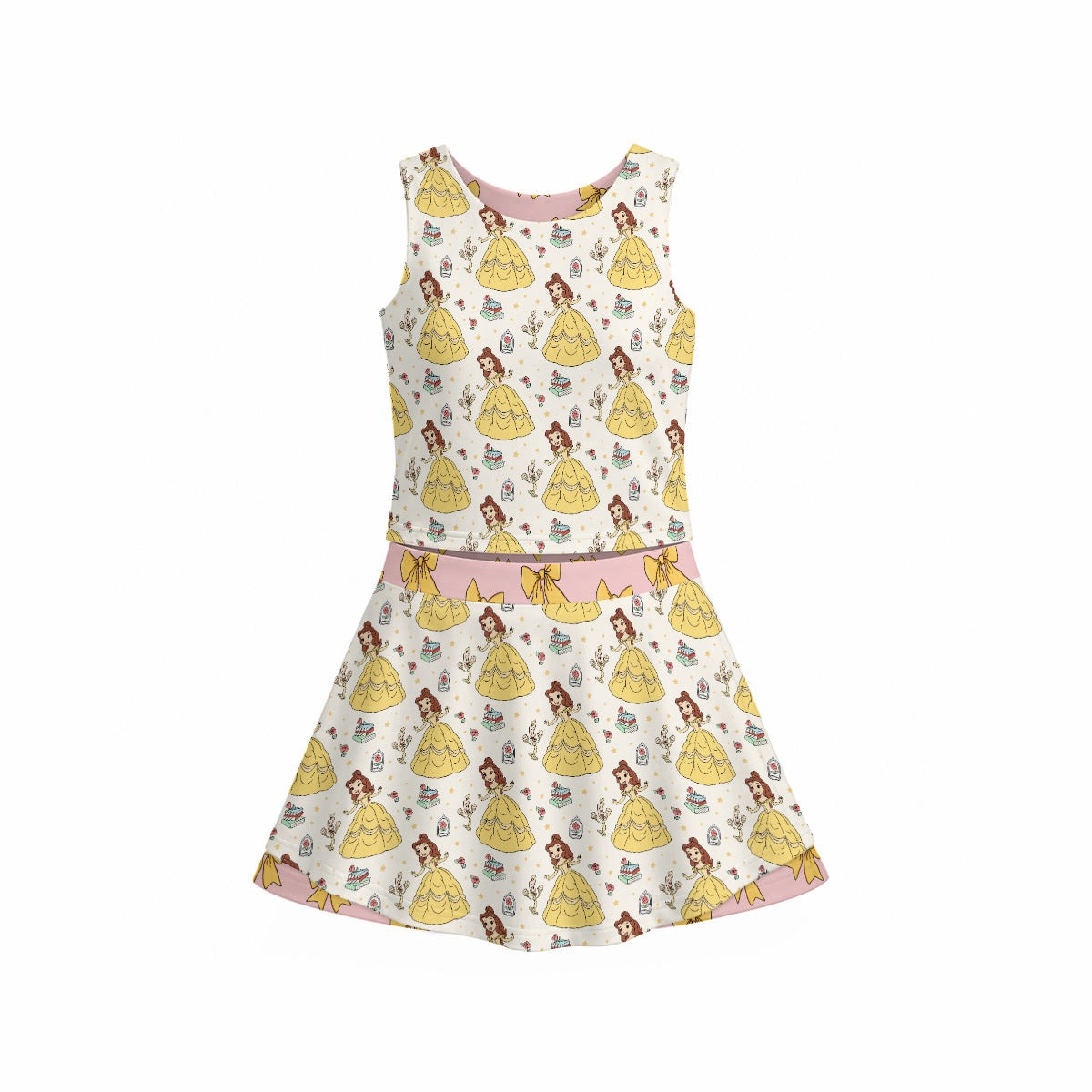 The Beautiful Princess & Belle’s Bows Women's Sports Tank & Skort Set