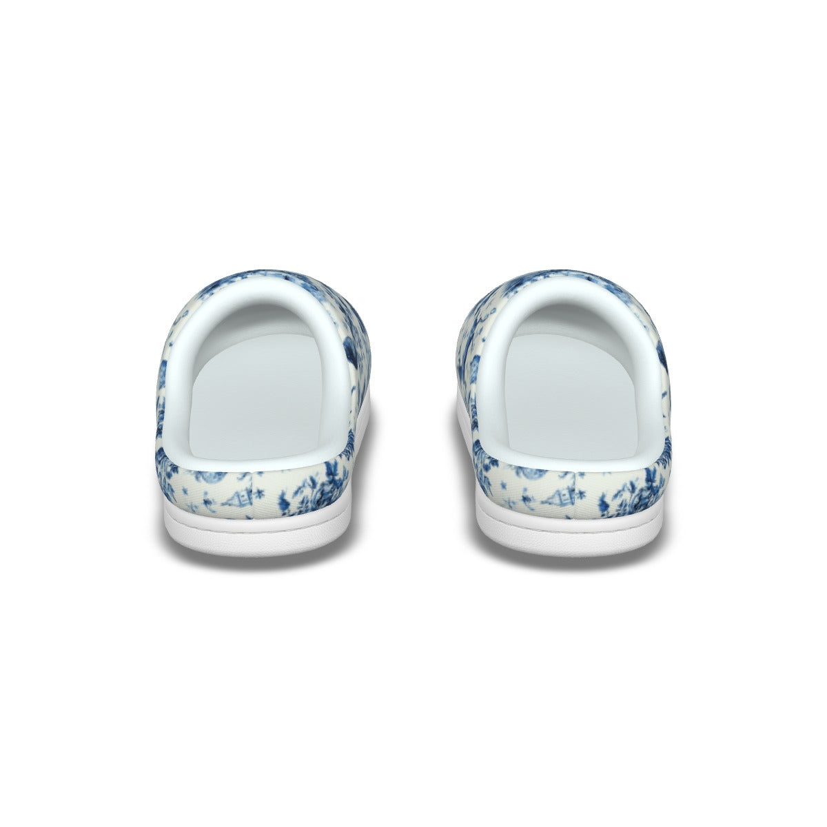 Blue Christmas Toile Men's Plush Slippers