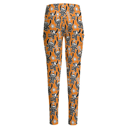 Alien Skeleton Women's High Waist Leggings With Side Pocket