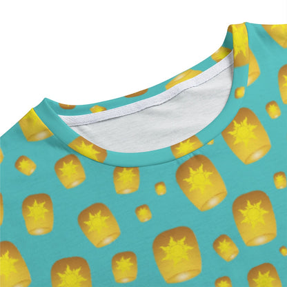 Teal Lanterns Men's Crew Neck T-Shirt
