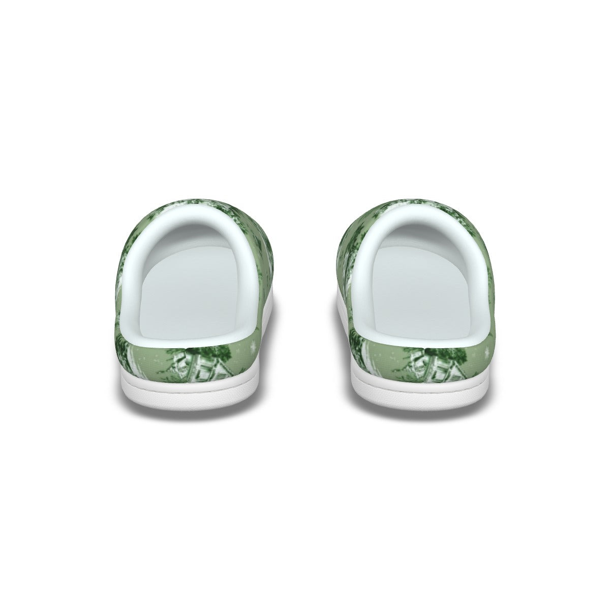 Sage Christmas Toile Men's Plush Slippers