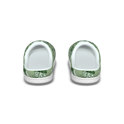Sage Christmas Toile Men's Plush Slippers