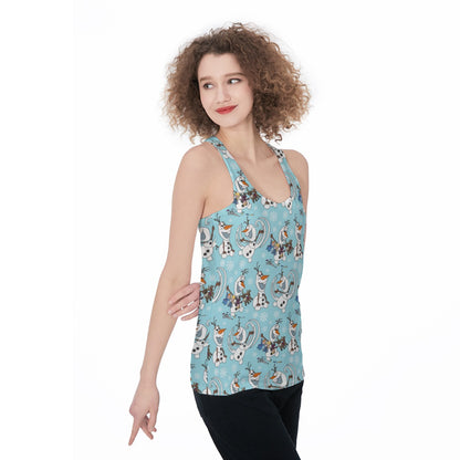 Snowman Making Friends Women's Racerback Tank Top