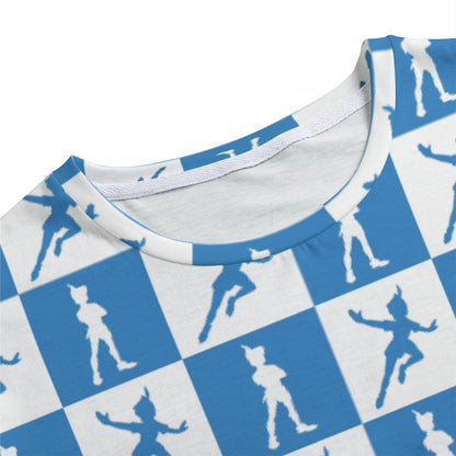 Blue Check Peter Men's Crew Neck T-Shirt