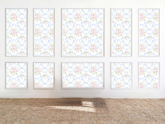 Adorable Grandmillenial Bows Wall Mural Panels