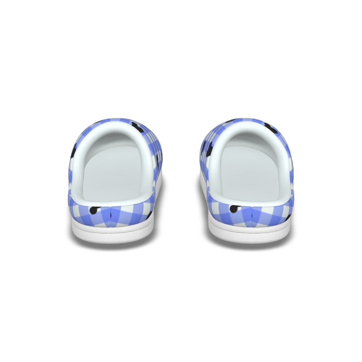 Bright Blue Gingham Women's Plush Slippers