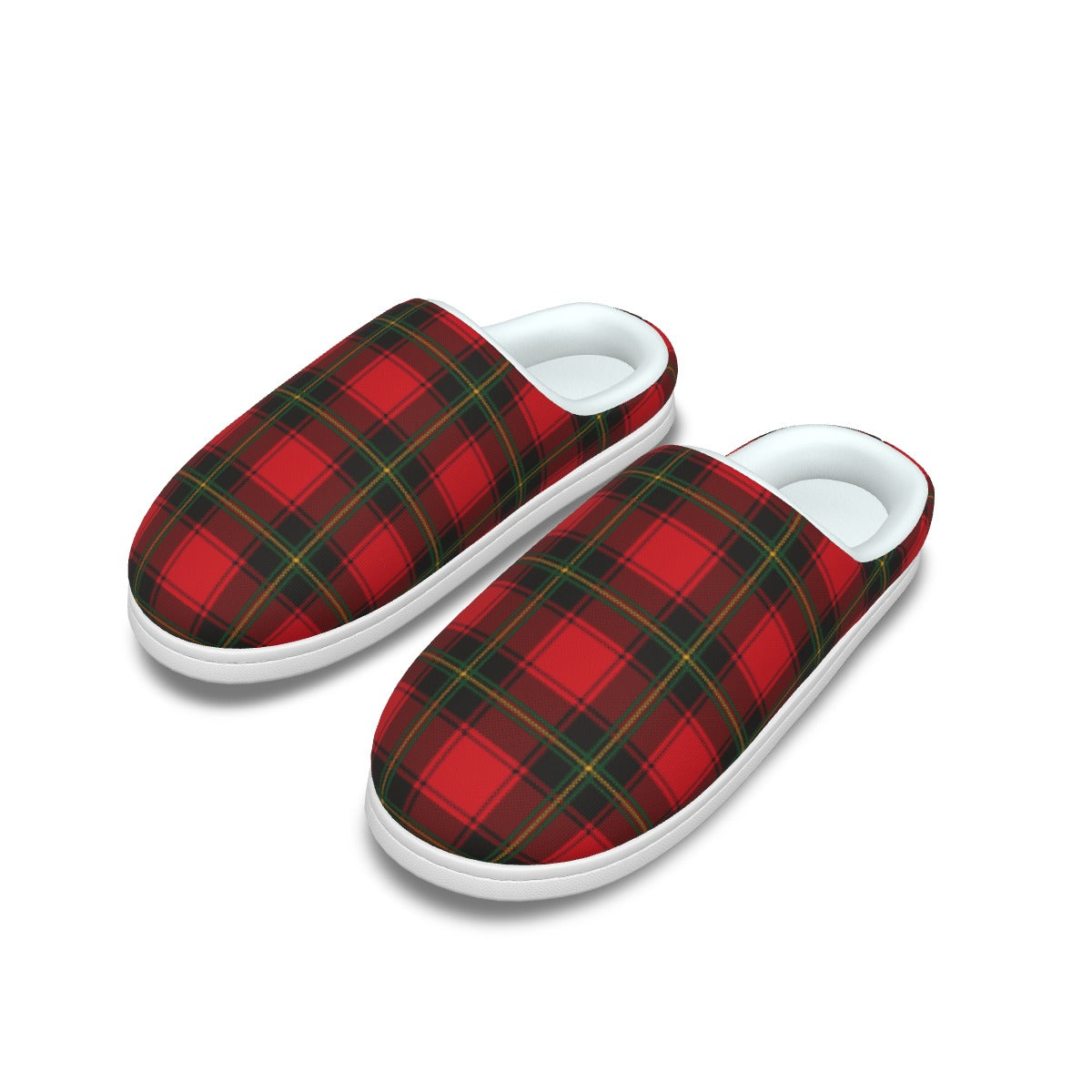 Classic Christmas Plaid Men's Plush Slippers